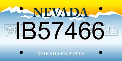 IB57466 Nevada License Plate