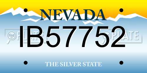 IB57752 Nevada License Plate