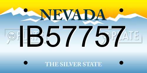 IB57757 Nevada License Plate