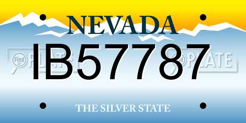 IB57787 Nevada License Plate
