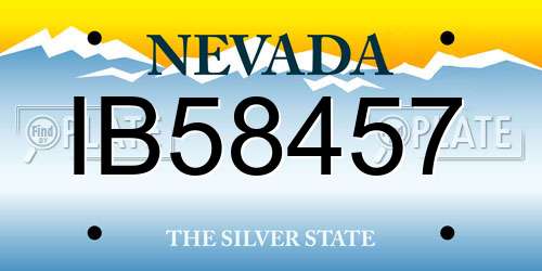 IB58457 Nevada License Plate