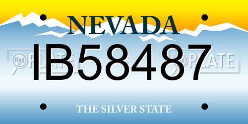 IB58487 Nevada License Plate
