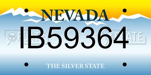 IB59364 Nevada License Plate