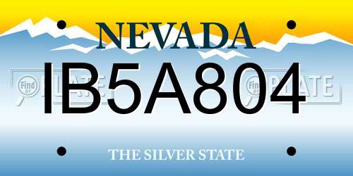 IB5A804 Nevada License Plate