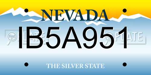 IB5A951 Nevada License Plate