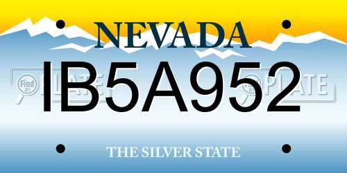IB5A952 Nevada License Plate