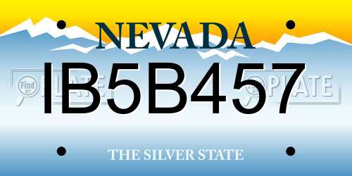 IB5B457 Nevada License Plate
