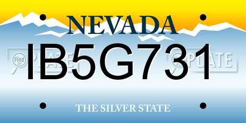 IB5G731 Nevada License Plate