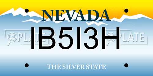 IB5I3H Nevada License Plate