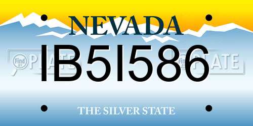 IB5I586 Nevada License Plate