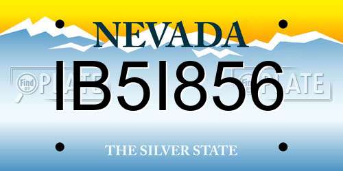 IB5I856 Nevada License Plate