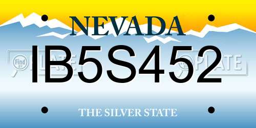 IB5S452 Nevada License Plate
