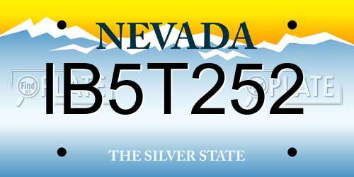 IB5T252 Nevada License Plate