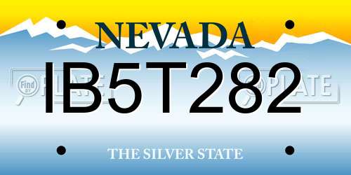 IB5T282 Nevada License Plate