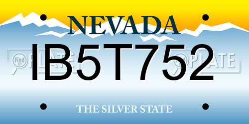 IB5T752 Nevada License Plate