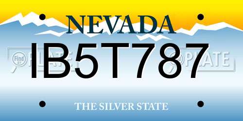IB5T787 Nevada License Plate