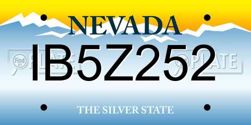 IB5Z252 Nevada License Plate