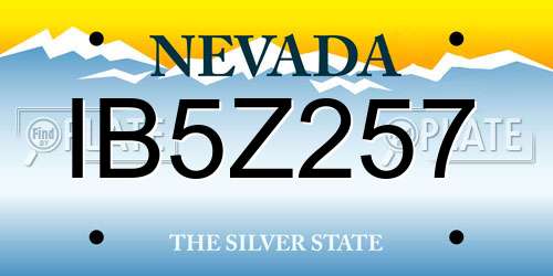 IB5Z257 Nevada License Plate