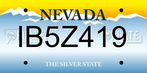 IB5Z419 Nevada License Plate