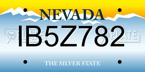 IB5Z782 Nevada License Plate