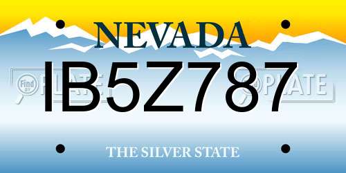 IB5Z787 Nevada License Plate