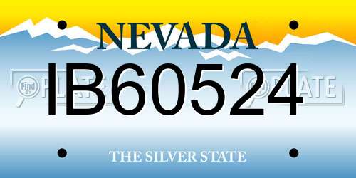 IB60524 Nevada License Plate