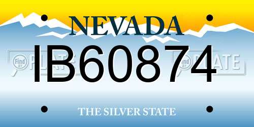 IB60874 Nevada License Plate