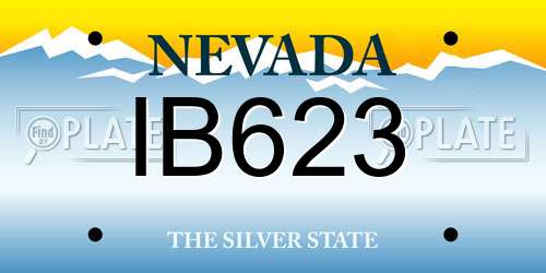 IB623 Nevada License Plate