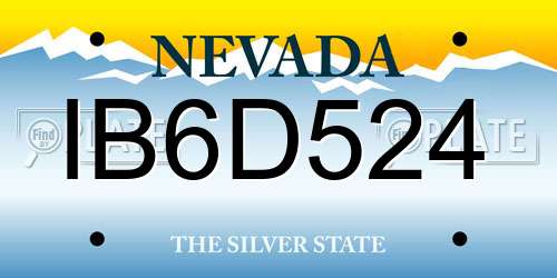 IB6D524 Nevada License Plate
