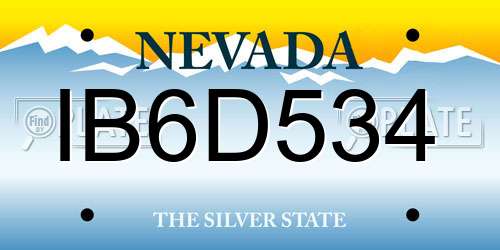 IB6D534 Nevada License Plate