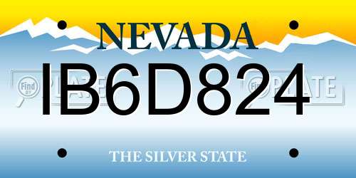 IB6D824 Nevada License Plate