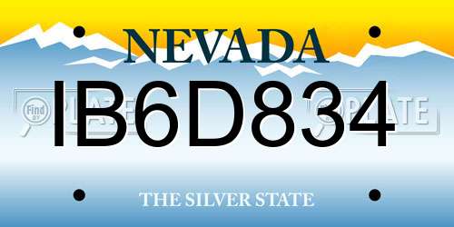IB6D834 Nevada License Plate