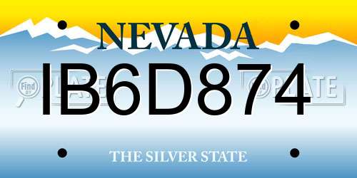 IB6D874 Nevada License Plate