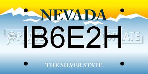 IB6E2H Nevada License Plate