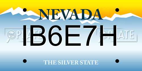 IB6E7H Nevada License Plate