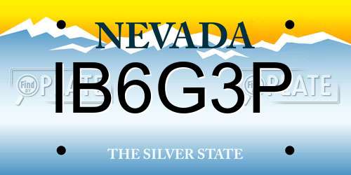 IB6G3P Nevada License Plate
