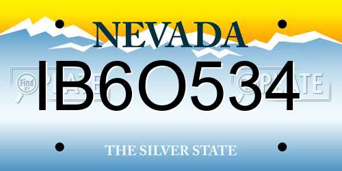 IB6O534 Nevada License Plate