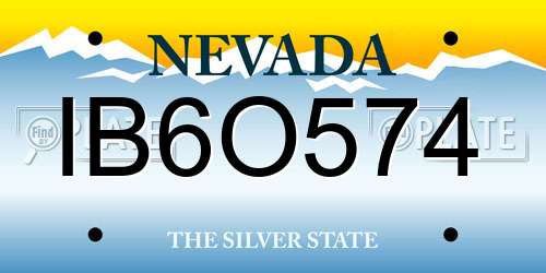 IB6O574 Nevada License Plate