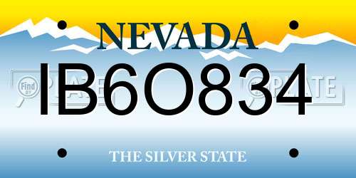 IB6O834 Nevada License Plate