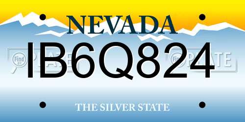 IB6Q824 Nevada License Plate