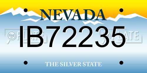 IB72235 Nevada License Plate