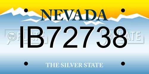 IB72738 Nevada License Plate