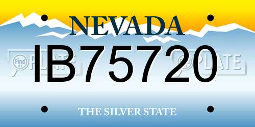 IB75720 Nevada License Plate