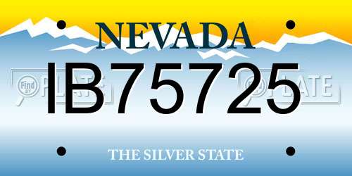 IB75725 Nevada License Plate