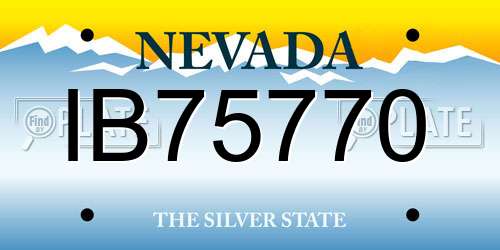 IB75770 Nevada License Plate