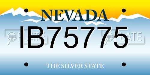 IB75775 Nevada License Plate