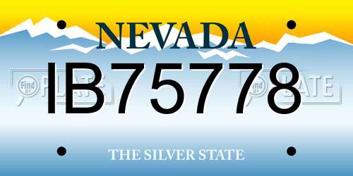 IB75778 Nevada License Plate