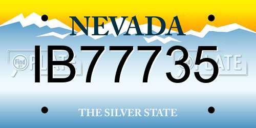IB77735 Nevada License Plate