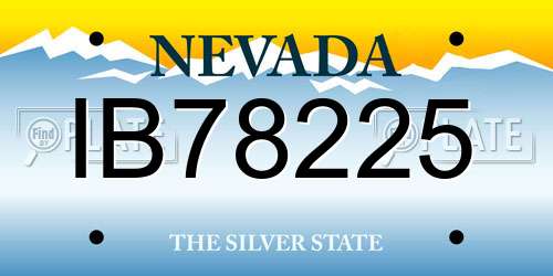 IB78225 Nevada License Plate
