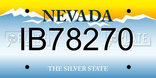 IB78270 Nevada License Plate